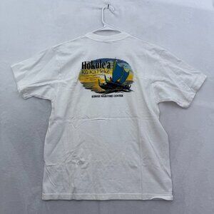 Vintage Hawaii T Shirt Mens M White Hokulea Ku Ka Heke Surf Graphic